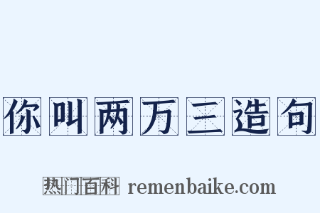 你叫两万三造句是什么意思的图片